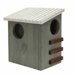 PATKAR Eichhörnchen-Futterhaus, BxL: 26 X 19 Cm, Kiefernholz, Grau/weiß/walnussfarben