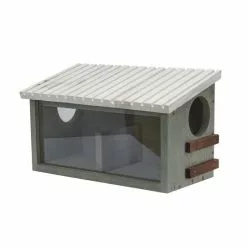 PATKAR Eichhörnchen-Futterhaus, BxL: 38 X 19 Cm, Kiefernholz, Grau/weiß/walnussfarben