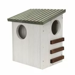 PATKAR Eichhörnchen-Futterhaus, BxL: 26 X 19 Cm, Kiefernholz, Weiß/grau/walnussfarben