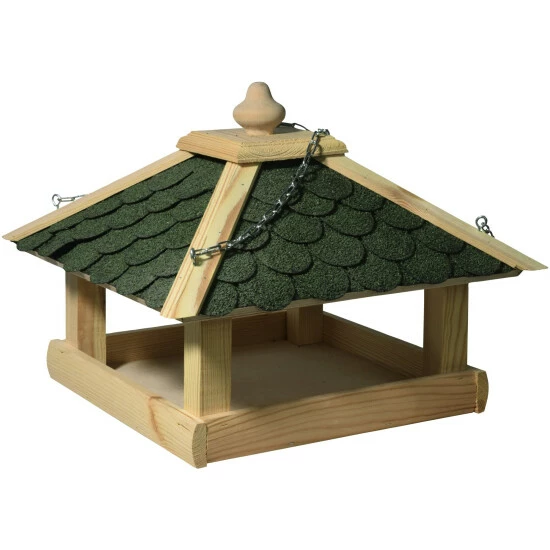 DOBAR Futterhaus, Für Wildvögel, Kiefernholz/Bitumen, Natur/grün 3 DOBAR Futterhaus, Für Wildvögel, Kiefernholz/Bitumen, Natur/grün