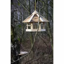DOBAR Vogelfutterhaus, Für Wildvögel, Kiefernholz/Kunststoff, Natur/Holzfarben -Günstiges Tierbedarf Geschäft unnamed file 4740