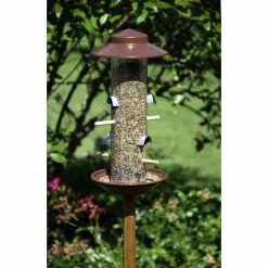 LUXUS-VOGELHAUS Futterspender, Für Wildvögel, Kiefernholz/Kunststoff, Bronzefarben -Günstiges Tierbedarf Geschäft unnamed file 4743