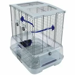 Vogelkäfig, BxHxT: 45,7 X 50,8 X 35,6 Cm, Weiß/blau