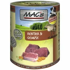 MAC'S Hunde-Nassfutter, Rentier/Gemüse, 6 Dosen