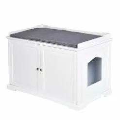 PawHut Katzentoilette, MDF/Plüsch, BxHxL: 54 X 63 X 95 Cm