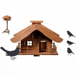 DOBAR Vogelfutterhaus, Holz, Braun, Für Wildvögel -Günstiges Tierbedarf Geschäft unnamed file 4787