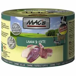 MAC'S Hunde-Nassfutter, Lamm/Ente, 6 Dosen