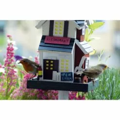 DOBAR Vogelfutterhaus »Restaurant«, Für Wildvögel, Kiefernholz, Bunt -Günstiges Tierbedarf Geschäft unnamed file 4958