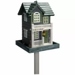 DOBAR Vogelfutterhaus »Welcome«, Für Vögel, Kiefernholz, Bunt/grün/weiß