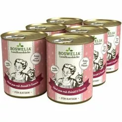 BOSWELIA Katzen-Nassfutter »Landhausküche«, 6 Stück, Je 400, Rind