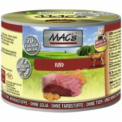 MAC'S Katzen-Nassfutter, Rind, 6 X 200 G