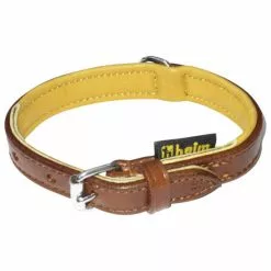 Hundehalsband, Größe: 50 Cm, Rindsleder, Natur/braun -Günstiges Tierbedarf Geschäft unnamed file 5084