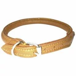 Hundehalsband, Größe: 35 Cm, Rindsleder, Cognacfarben -Günstiges Tierbedarf Geschäft unnamed file 5178