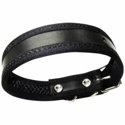 Hundehalsband, Größe: 40 Cm, Rindsleder, Schwarz -Günstiges Tierbedarf Geschäft unnamed file 5214