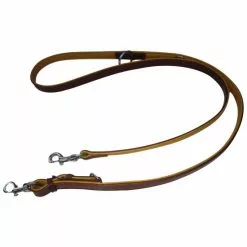 Hundeleine, Größe: Verstellbar, Rindsleder, Natur/braun