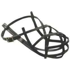 Maulkorb Für Hunde, Größe: 7, Rindsleder, Schwarz