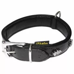 Hundehalsband, Größe: 60 Cm, Rindsleder, Schwarz