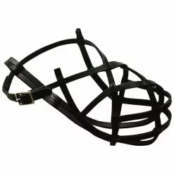 Maulkorb Für Hunde, Größe: 2, Rindsleder, Schwarz -Günstiges Tierbedarf Geschäft unnamed file 5458