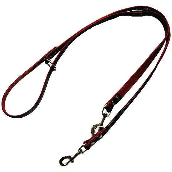 Hundeleine »Modern Art«, Größe: 105 Cm, Rindsleder, Rot/schwarz 3 Hundeleine »Modern Art«, Größe: 105 Cm, Rindsleder, Rot/schwarz