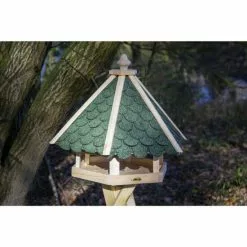 DOBAR Vogelfutterhaus, Für Wildvögel, Kiefernholz/Bitumen, Natur/grün -Günstiges Tierbedarf Geschäft unnamed file 5695