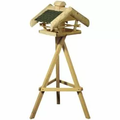 DOBAR Vogelhaus, Für Wildvögel, Kiefernholz/Bitumen, Natur/grün