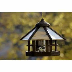 DOBAR Vogelfutterhaus, Für Wildvögel, Kiefernholz/Kunststoff, Braun -Günstiges Tierbedarf Geschäft unnamed file 5723