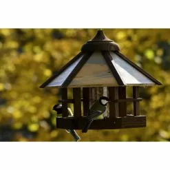 DOBAR Vogelfutterhaus, Für Wildvögel, Kiefernholz/Kunststoff, Braun -Günstiges Tierbedarf Geschäft unnamed file 5725