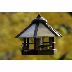 DOBAR Vogelfutterhaus, Für Wildvögel, Kiefernholz/Kunststoff, Braun -Günstiges Tierbedarf Geschäft unnamed file 5726