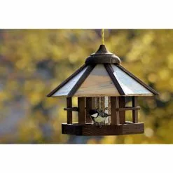 DOBAR Vogelfutterhaus, Für Wildvögel, Kiefernholz/Kunststoff, Braun -Günstiges Tierbedarf Geschäft unnamed file 5728