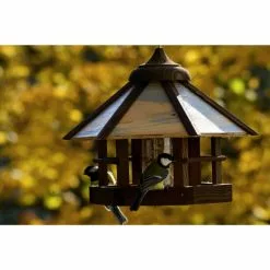 DOBAR Vogelfutterhaus, Für Wildvögel, Kiefernholz/Kunststoff, Braun -Günstiges Tierbedarf Geschäft unnamed file 5729