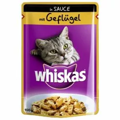 WHISKAS Katzen Nassfutter »in Sauce«, 24 Beutel à 100 G
