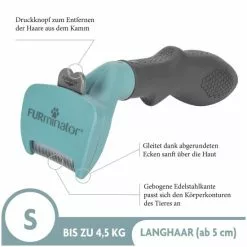 FURMINATOR Bürste »deShedding TOOL«, S Langhaar, Für Kleine Katzen Bis Zu 4,5 Kg, Türkis -Günstiges Tierbedarf Geschäft unnamed file 594