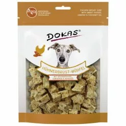 DOKAS Hundesnack »Hühnerbrust-Würfel«, Huhn/Süßkartoffel, 150 G