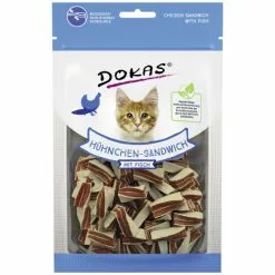 DOKAS Katzensnack »Hühnchen-Sandwich«, Geflügel/Fisch, 70 G
