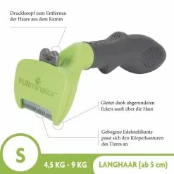 FURMINATOR Bürste »deShedding TOOL«, S Langhaar, Für Kleine Hunde Von 4,5 Bis 9 Kg, Grün -Günstiges Tierbedarf Geschäft unnamed file 600