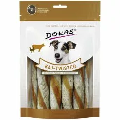 DOKAS Hundesnack »Kau-Twister«, Rind/Pansen/Huhn, 200 G