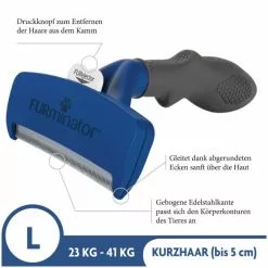 FURMINATOR Bürste »deShedding TOOL«, L Kurzhaar, Für Große Hunde Von 23 Bis 41 Kg, Blau -Günstiges Tierbedarf Geschäft unnamed file 618