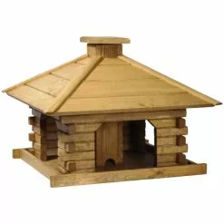 DOBAR Rustikales Vogelhaus Mit Holzdach