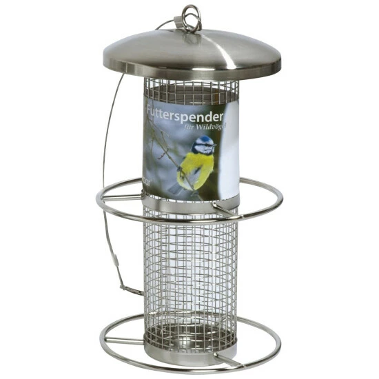 DOBAR Vogelfuttersäule, Metall, Silberfarben, Zum Aufhängen 3 DOBAR Vogelfuttersäule, Metall, Silberfarben, Zum Aufhängen