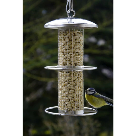 DOBAR Vogelfuttersäule, Metall, Silberfarben, Zum Aufhängen 5 DOBAR Vogelfuttersäule, Metall, Silberfarben, Zum Aufhängen – Bild 3