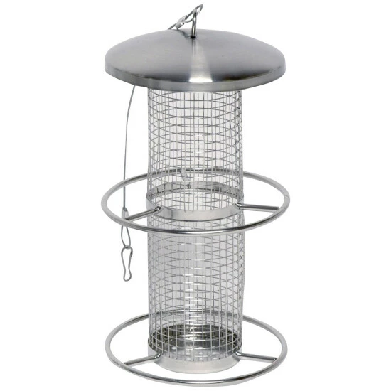 DOBAR Vogelfuttersäule, Metall, Silberfarben, Zum Aufhängen 8 DOBAR Vogelfuttersäule, Metall, Silberfarben, Zum Aufhängen – Bild 6