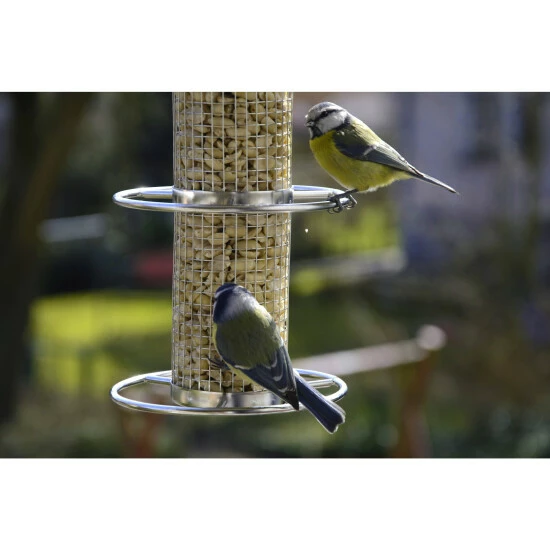 DOBAR Vogelfuttersäule, Metall, Silberfarben, Zum Aufhängen 10 DOBAR Vogelfuttersäule, Metall, Silberfarben, Zum Aufhängen – Bild 8