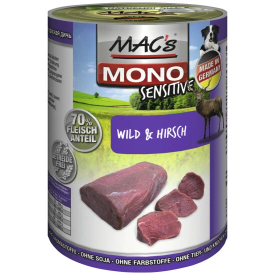MAC'S Hunde-Nassfutter »Mono«, Wild/Hirsch, 6 Dosen 3 MAC'S Hunde-Nassfutter »Mono«, Wild/Hirsch, 6 Dosen