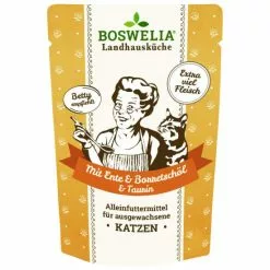 BOSWELIA Katzen-Nassfutter, Ente, 12 X 200g