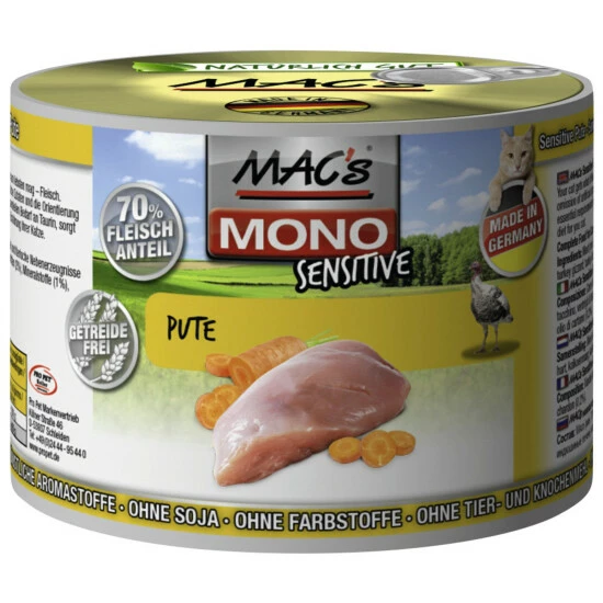 MAC'S Katzen-Nassfutter »Mono«, Pute, 6 X 200 G 3 MAC'S Katzen-Nassfutter »Mono«, Pute, 6 X 200 G
