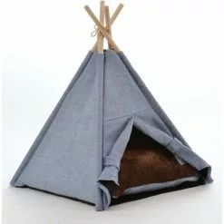 SILVIO DESIGN Katzen-Tipi »Manapi«, Für Katzen, Holz, Bluejeans
