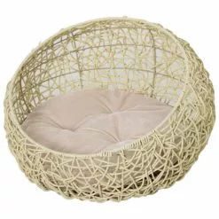 PawHut Katzenhöhle, ØxH: 56 X 35 Cm, Polyvinylchlorid (PVC)/Rattan