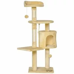 PawHut Kratzbaum, 40 Cm, Beige/weiß