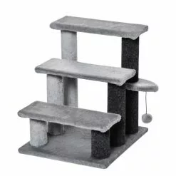 PawHut Tiertreppe, 45 Cm, Grau