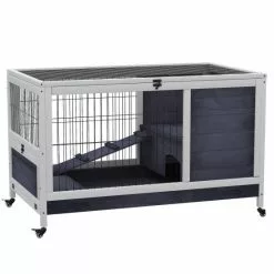 PawHut Kleintierstall, BxHxT: 53 X 59 X 90 Cm, Tannenholz/Metall